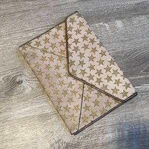 Rebecca Minkoff leather stars envelope clutch bag